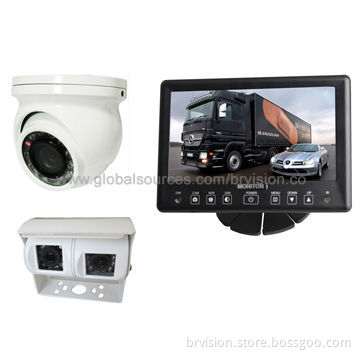 Car Reverse System with IP67 Waterproof Monitor/CCD Dual Lens Camera/IR Dome Camera, for Security